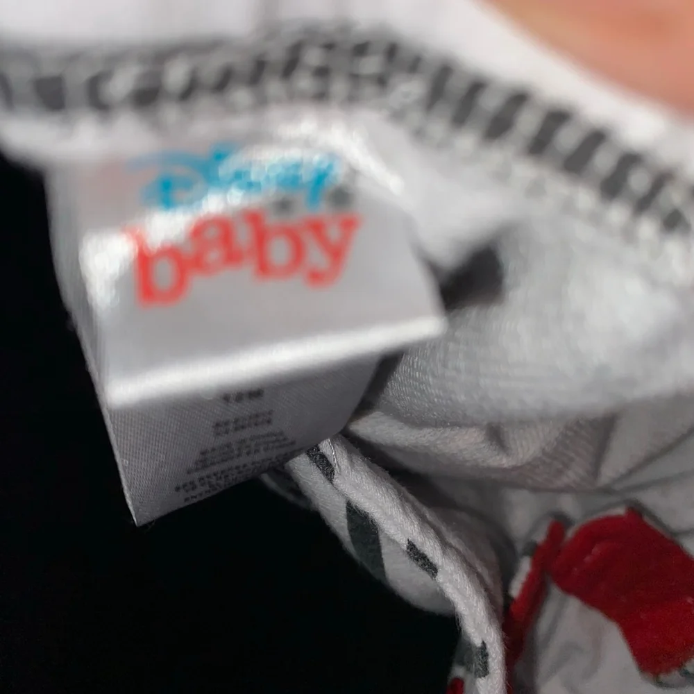 Disney Baby Mickey Mouse Striped Overalls 12 Months White Black